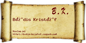 Bódis Kristóf névjegykártya