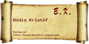 Bódis Kristóf névjegykártya