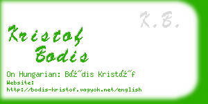 kristof bodis business card